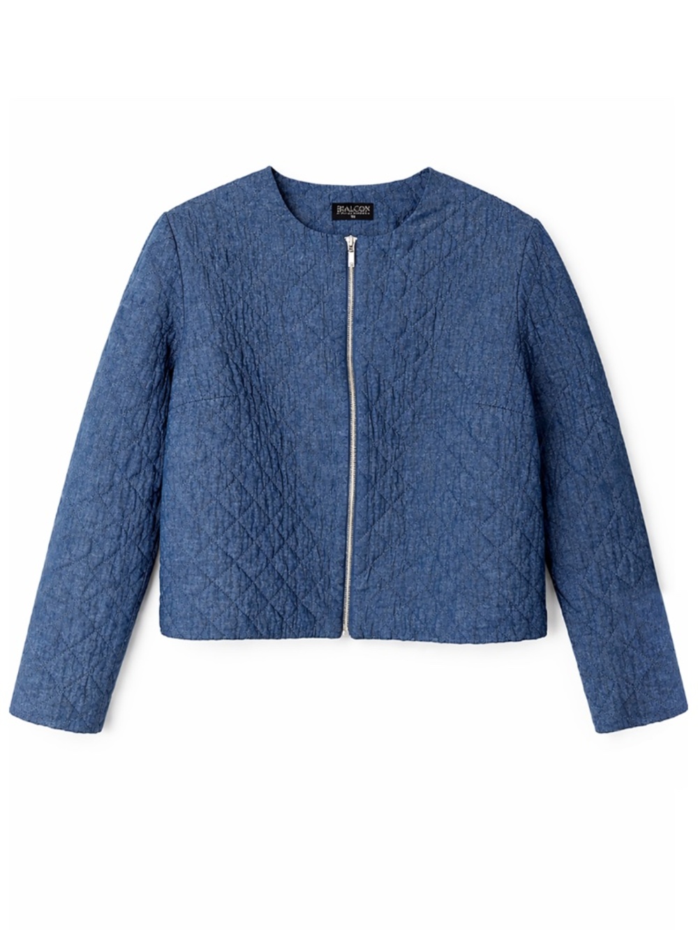 Blue Quilted Jacket – Lightweight Minimalist Zip Jacket Clean